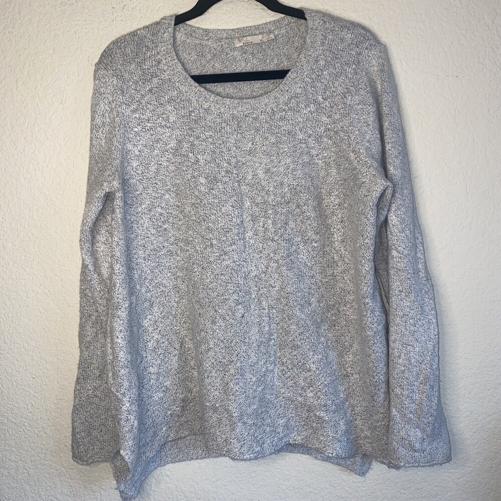 prana chunky cable Sweater Crew Neck Woman's XL Baggy Oversize EUC gray
